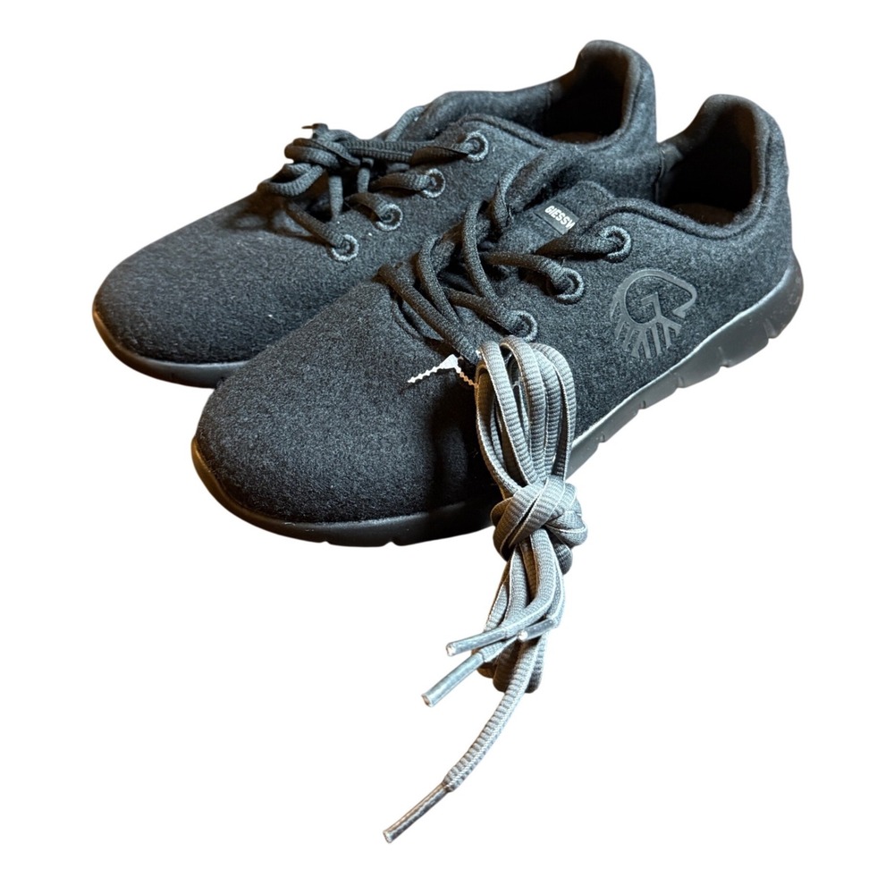 Giesswein Merino Runner Women Size 38 Black Wool Lightweight Comfort Sneakers